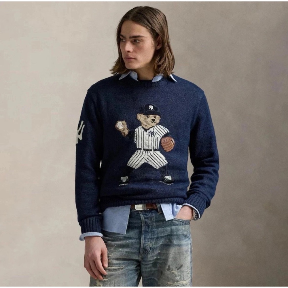 Ralph Lauren Unisex NY Yankees Polo Bear Sweater